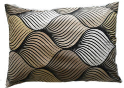  Pamut kispárna huzat - 40x50 cm modern barna hullám mintás