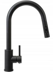 Rea Konyhai Csaptelep Fekete Rea Fresh Black Mat Kihúzható Kifolyócső Magas 39, 5cm (REA-B9147)