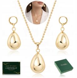 Golden Celebrity Ékszer Szett Sebészeti Acél Cseppek, Könnycseppek, Ajándék Anyának, Feleségnek