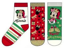 Disney Mickey, Minnie Karácsony gyerek bokazokni 3 pár/csomag 23-34 Nr3