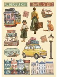 Stamperia KLSP199 - Színes fafigurák A5 - Art of Travelling