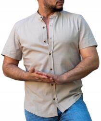  Férfi Lenvászon Ing Casual Bézs XXL
