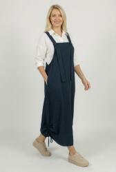SHOPIKA Rochie sarafan lunga cu bretele si snur reglabil, din jerseu de bumbac bleumarin Talie unica