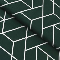 Goldea pamutvászon - mozaik minta, sötétzöld alapon 160 cm