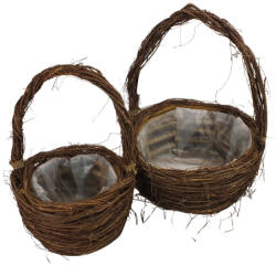  Fonott inda kosár szett barna 2db/szett