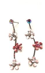  Fülbevaló lógó piros virágok