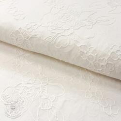  Pamutvászon VOILE EMBROIDERY Flowers white