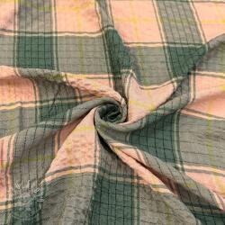  Viszkóz CRINKLE Check peach