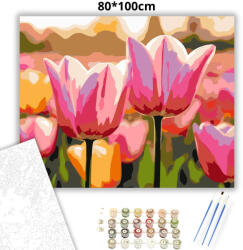  Csodálatos tulipánok - számfestő készlet - 80×100 cm (Keret nélkül)