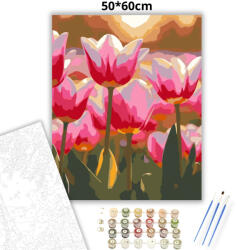  Harmatfényű tulipánok - számfestő készlet - 50×60 cm (Keretre feszítve)