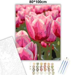  Harmatcseppes tulipánok - számfestő készlet - 80×100 cm (Keretre feszítve)