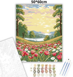  Ködös tulipánrét - számfestő készlet - 50×60 cm (Keret nélkül)