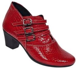 MV Ciucaleti Botine dama rosii din piele naturala Croco cu toc de 6 cm BVS63CRR, marimea 39