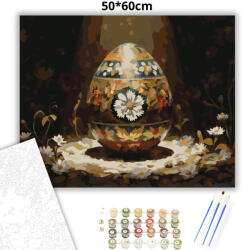  Ünnepi hímes tojás - számfestő készlet - 50×60 cm (Keretre feszítve)