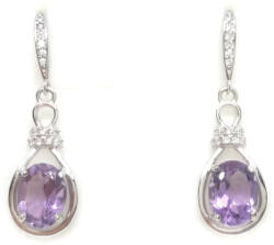  Ametiszt ásvány ezüst fülbevaló