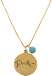  Születéskő december - türkiz gravírozható ásvány nyaklánc arany színben