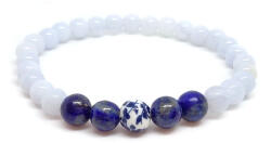  Félénkséget és szégyenlőséget oldó - gyerek kalcedon, lapis lazuli ásvány karkötő