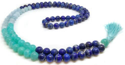  Önállóságot, önbizalmat fokozó, önkifejezést segítő, lelkierőt támogató - lazurit, amazonit, akvamarin, hegyikristály ásvány mala