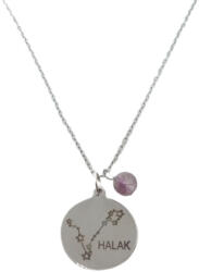  Halak horoszkóp csillagkép - fluorit gravírozható ásvány nyaklánc ezüst színben