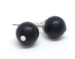  Matt ónix - bedugós ásvány fülbevaló Swarovski strasszkővel díszítve