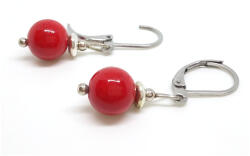  Sejtregeneráló, idegrendszer erősítő - festett piros jade ásvány fülbevaló