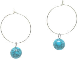  Rekonstruált türkiz ásvány karika fülbevaló