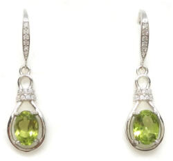  Olivin ásvány ezüst fülbevaló