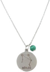  Mérleg horoszkóp csillagkép - malachit gravírozható ásvány nyaklánc ezüst színben