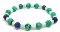  Megfázás tüneteit csökkentő - gyerek malachit, lapis lazuli ásvány karkötő