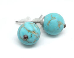  Festett howlit - bedugós ásvány fülbevaló Swarovski strasszkővel díszítve