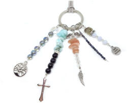  Immunrendszert erősítő, öngyógyító erőt, aktivizáló, méregtelenítő Autós Őrangyal - akva aura kvarc, angyal aura kvarc, larimar, fekete turmalin, hegyikristály, napkő, zafír, labradorit, kalcedon ásvá