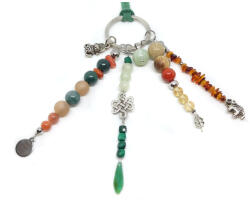  Szerencsét, jólétet, gazdagságot hozó és sikert elősegítő Autós Őrangyal - achát, mohaachát, napkő, jade, malachit, tájképjáspis, vörös jáspis, citrin, borostyán - ásvány kiegészítő