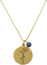  Szeptemberi születésvirág kerti hajnalka, kianit - gravírozható ásvány nyaklánc arany színben