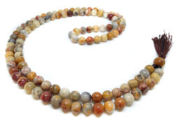  Emésztést támogató, hasnyálmirigyet tisztító, energiaáramlást kiegyensúlyozó - mexikói achát, ónix ásvány mala