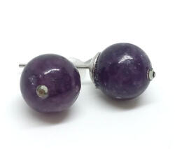  Lepidolit - bedugós ásvány fülbevaló Swarovski strasszkővel díszítve