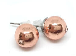  Rózsaarany hematit - bedugós ásvány fülbevaló Swarovski strasszkővel díszítve