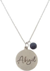  Születéskő szeptember - zafír gravírozható ásvány nyaklánc ezüst színben