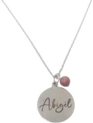  Születéskő július - rubin gravírozható ásvány nyaklánc ezüst színben