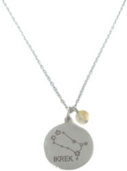  Ikrek horoszkóp csillagkép - topáz gravírozható ásvány nyaklánc ezüst színben