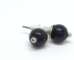  Fekete turmalin - bedugós ásvány fülbevaló