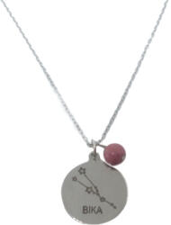 Bika horoszkóp csillagkép - rodonit gravírozható ásvány nyaklánc ezüst színben