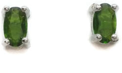  Króm diopszid ásvány ezüst beszúrós fülbevaló