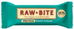 RAWBITE Baton proteic 22% cu arahide si caramel, fara gluten, fara zahar adaugat bio 45g