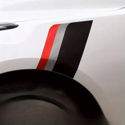 AVEX Sticker autoadeziv Tuning, model "Racing Flag", dimensiune 30 x 24 x 17 cm, culoare Negru/Argintiu/Rosu (AVX-TUNING-05)