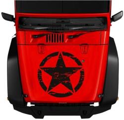  Sticker autoadeziv pentru vehicule Off Road, model "Rusted Army Star", dimensiune 50 x 50 cm, culoare Neagra (AVX-OFFROAD-15)