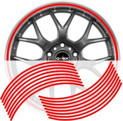 AVEX Set 16 inele din autocolant pentru jante culoare Rosu Lucios (AVX-DJNT-01)