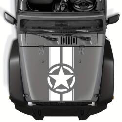 AVEX Sticker autoadeziv pentru vehicule Off Road, model "Army Star", dimensiune 90 x 43 cm, culoare Alba (AVX-OFFROAD-13)