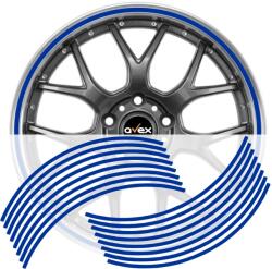 AVEX Set 16 inele din autocolant pentru jante culoare Albastru Lucios (AVX-DJNT-04)