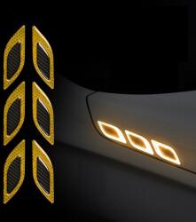 AVEX Set 2 stickere reflectorizante DIAMOND cu insertie Carbon 5D, culoare Galbena (AVX-SREF-04)