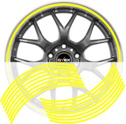 AVEX Set 16 inele din autocolant pentru jante culoare Galben Lucios (AVX-DJNT-03)
